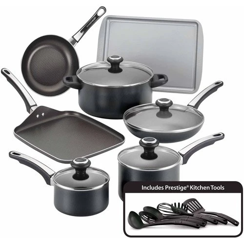 Heavy-Duty Durable Nonstick Aluminum Pots and Pans Set - Stackable Cookware