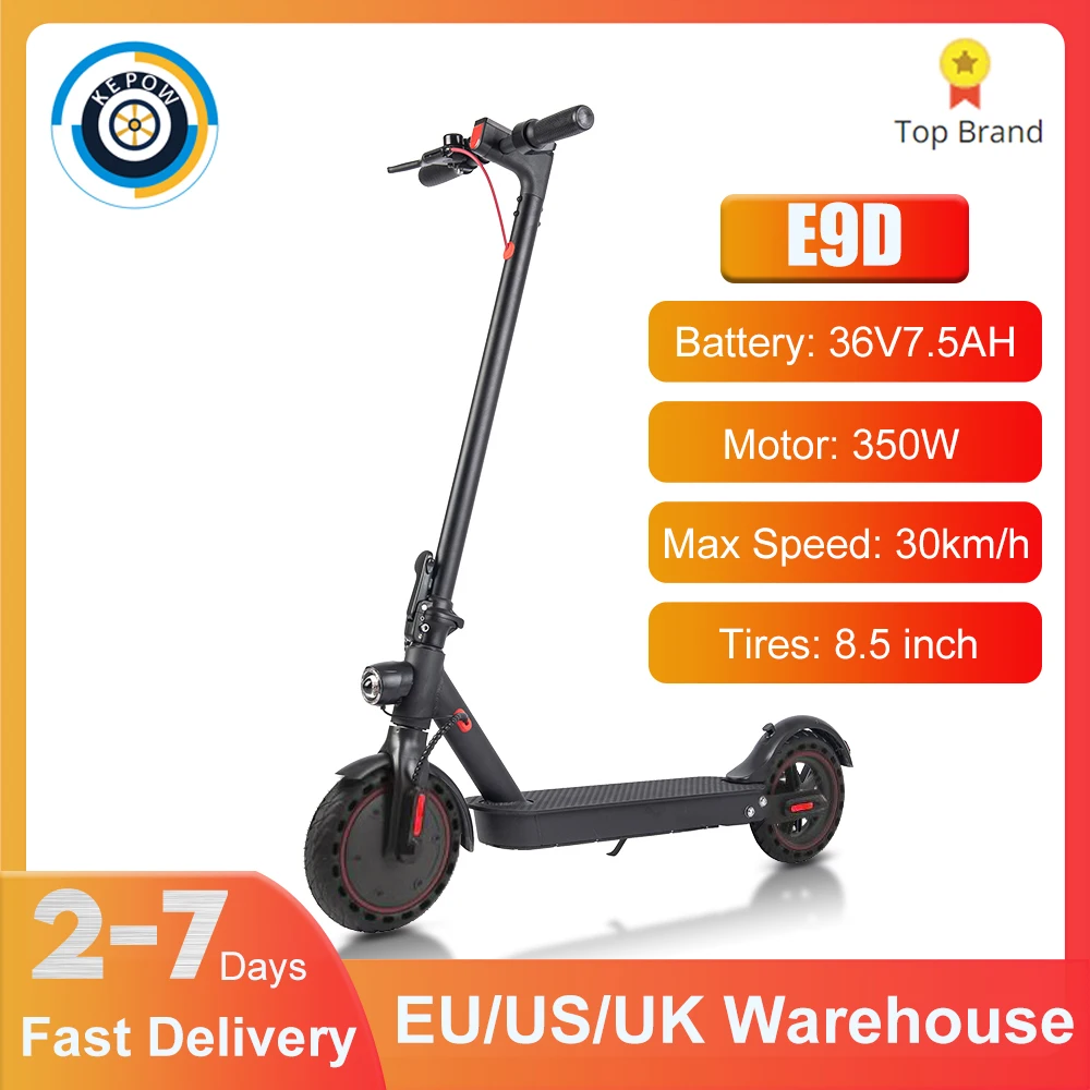 

EU Stock Kepow E9D Adult Electric Scooter Motor 350W 8.5'' Tires E-Scooter Foldable Kick Scooter 7.5AH Battery APP Scooter