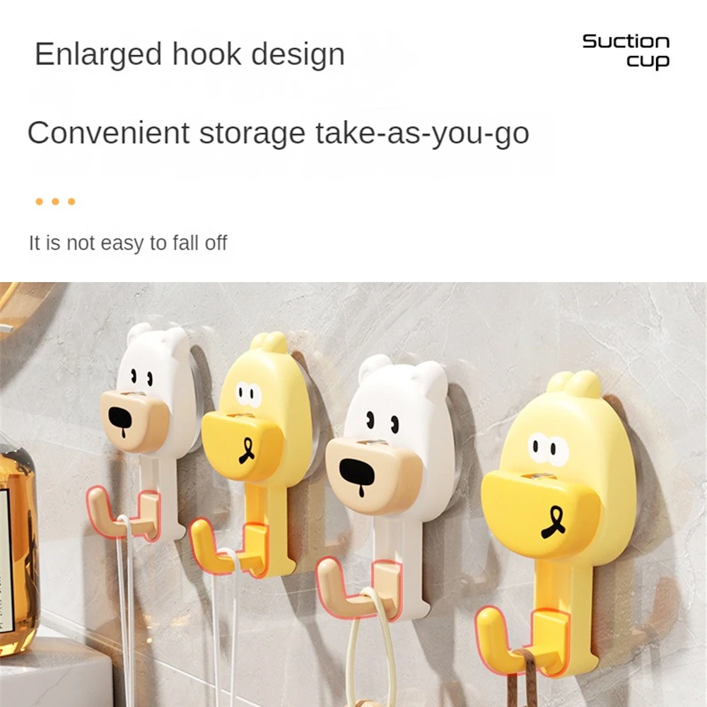 Suction Cup Hook For Shower Wall Cartoon Suction Hooks Multi-Purpose Hooks Clothes Hook Traceless Removal Waterproof For