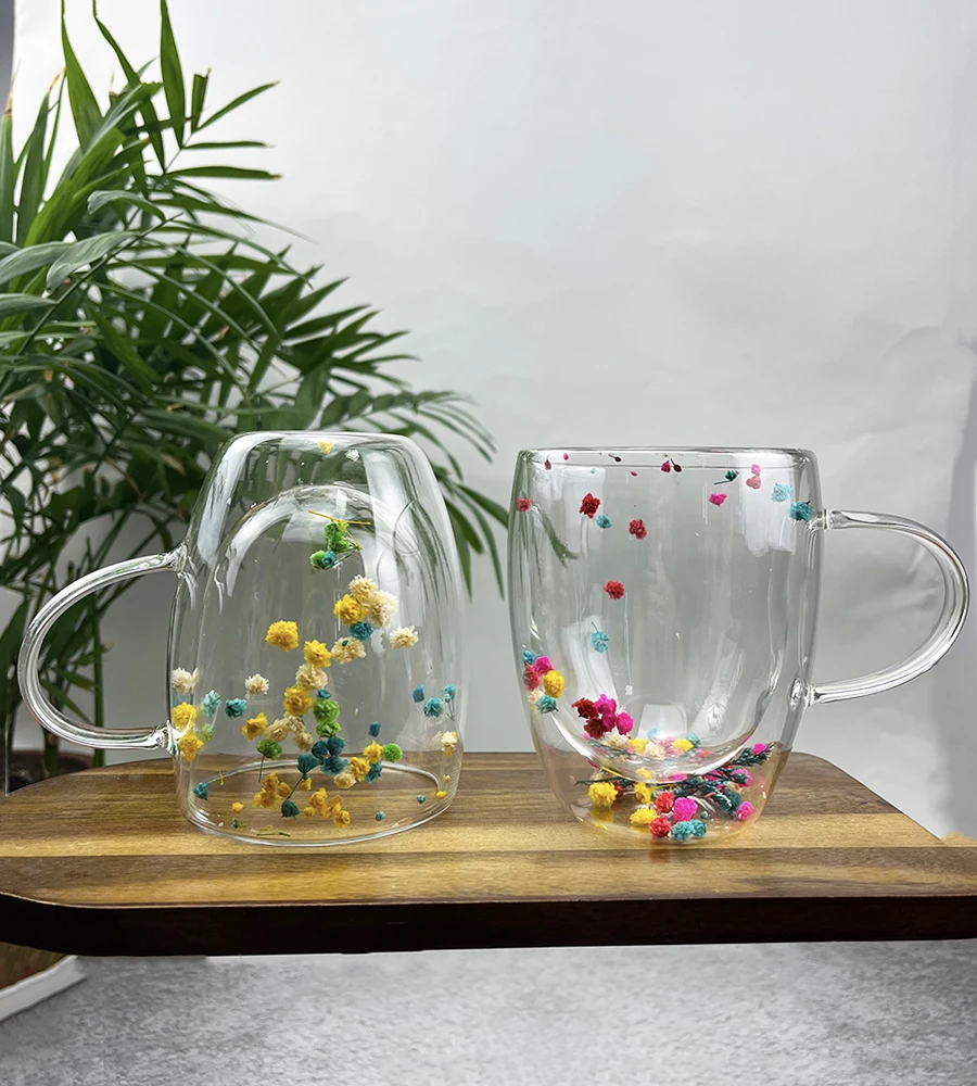 Regali per le donne tazze da caffè in vetro unico regalo di Natale di compleanno per le donne tazze da tè espresso personalizzate migliore amica regalo carino rosa doppia parete tazze di