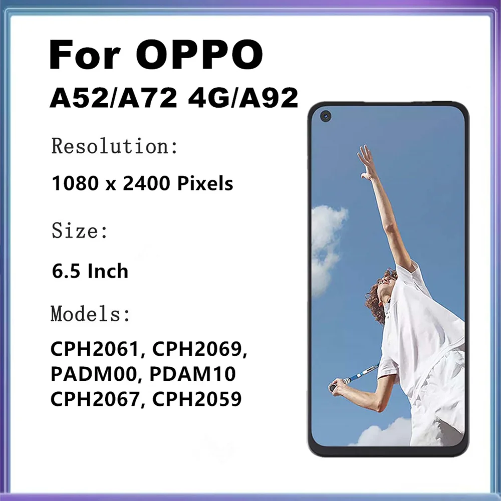 Pantalla LCD For Oppo A92 A52 A72 4G LCD CPH2067 CPH2061