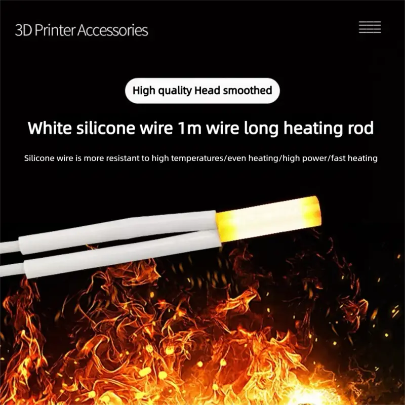 24/12V 60W 70W 80W Heater Cartridge 6*20mm 1Meter High Temperature Quick Heating Tube For E3D V6 Volcano Hotend 3D Printer Parts image 2