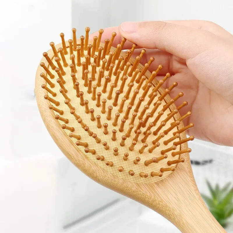 1Pc Bamboo Material Children's Bamboo Comb Baby Massage Air Bag Comb Care Air Cushion Comb