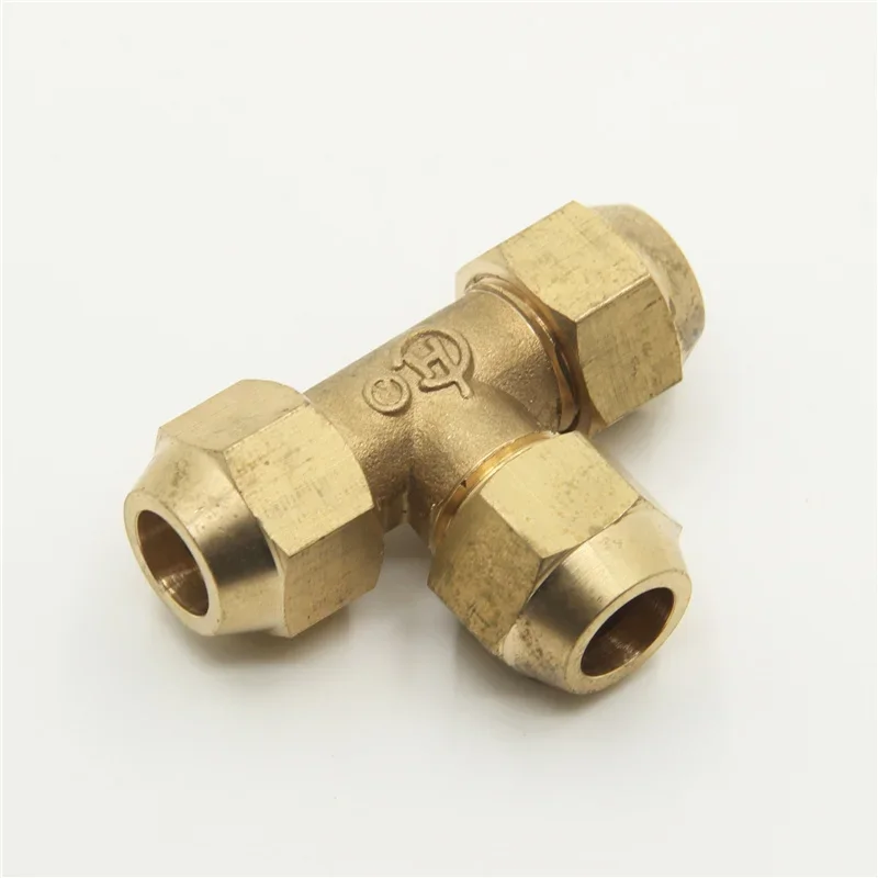 Pipe Fitting Flared copper pipe fittings Tube OD 6/8/10/12/14/16/19mm Brass Connector Fitting