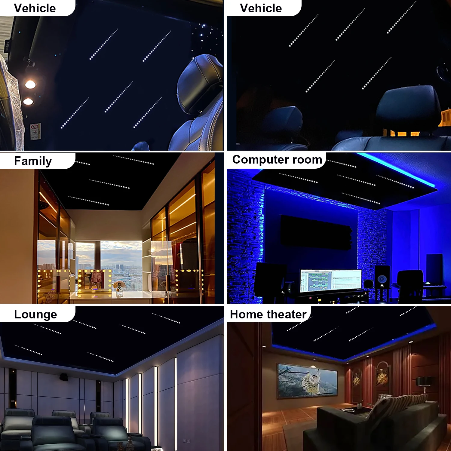 Shooting Star Meteor Fiber Optic Light app &RF Remote Control Meteor Effect White Lighting LED Engine Driver