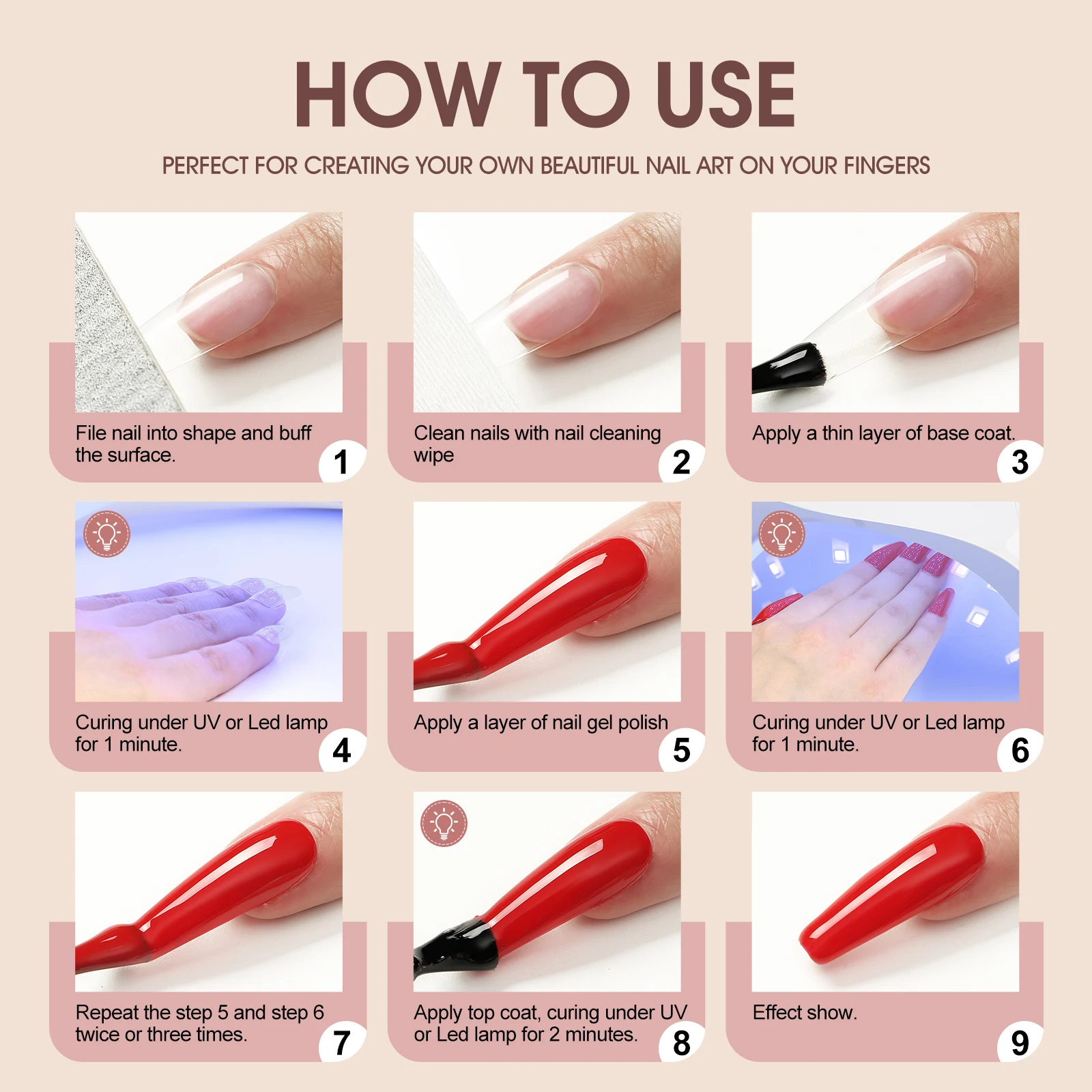 Gel Nail Polish Set COSCELIA 6Pcs/Set Gel Nail Art Varnish Semi Permanent Soak Off UV