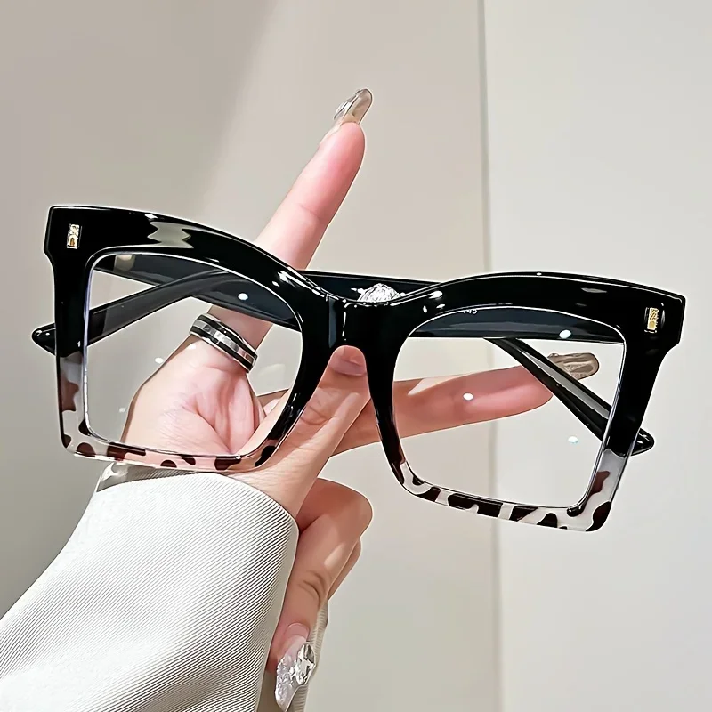 New Style Reading Glasses for Women Oversized Frame Square Prescription Glasses Blocking Blue Light Presbyopic Eyeglasses - 2