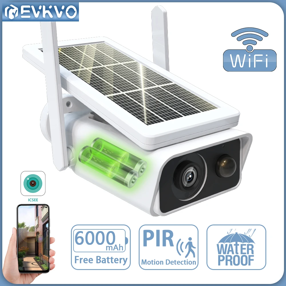 

IP-камера EVKVO, 5 Мп, Wi-Fi, на солнечной батарее