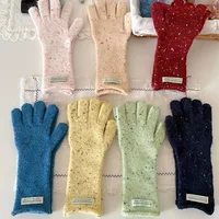 2026 New Winter Girls Knitted Glove Cute 8 Color Women Colorful Dots Touchscreen Gloves Lady Warm Versatile Gloves