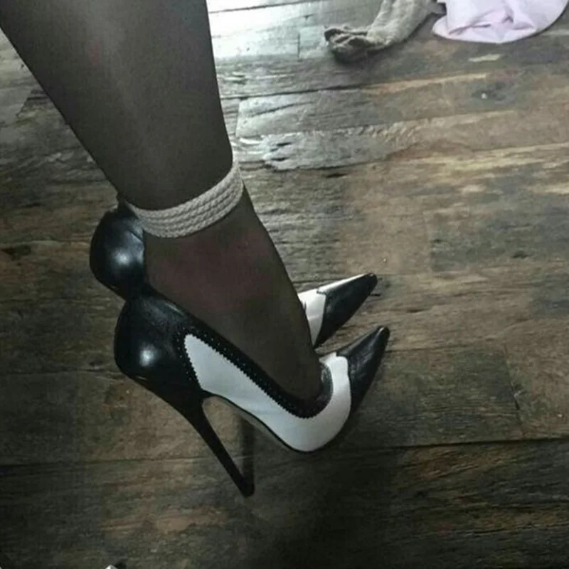Mixed Color Pointed Toe Pumps Shallow Thin High Heel Hollow Cool Fashionable Sexy Summer 2023 Woman Shoes Zapatillas Mujer