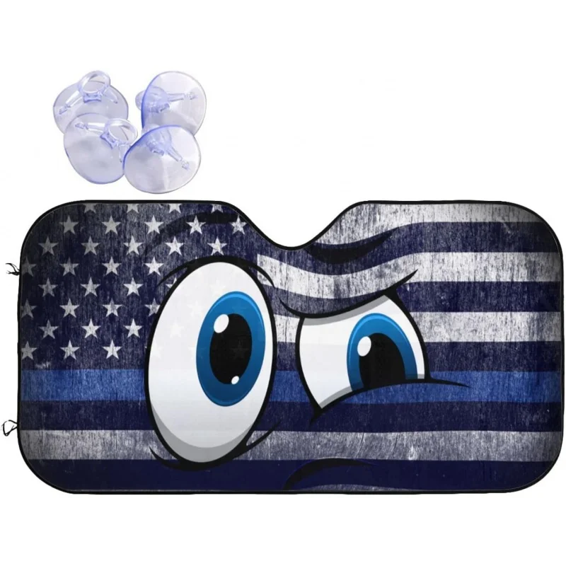 

Funny Eyes American Flag Car Windshield Sunshade Foldable Auto Front Window Sun Shade Sunshield SUV Trucks Vehicle Block