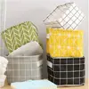 1pc Cotton Linen Fabric Waterproof Desktop Sundries Basket Storage Box Cosmetic Toy Organizer Underwear Socks Clothes Storagebag 1