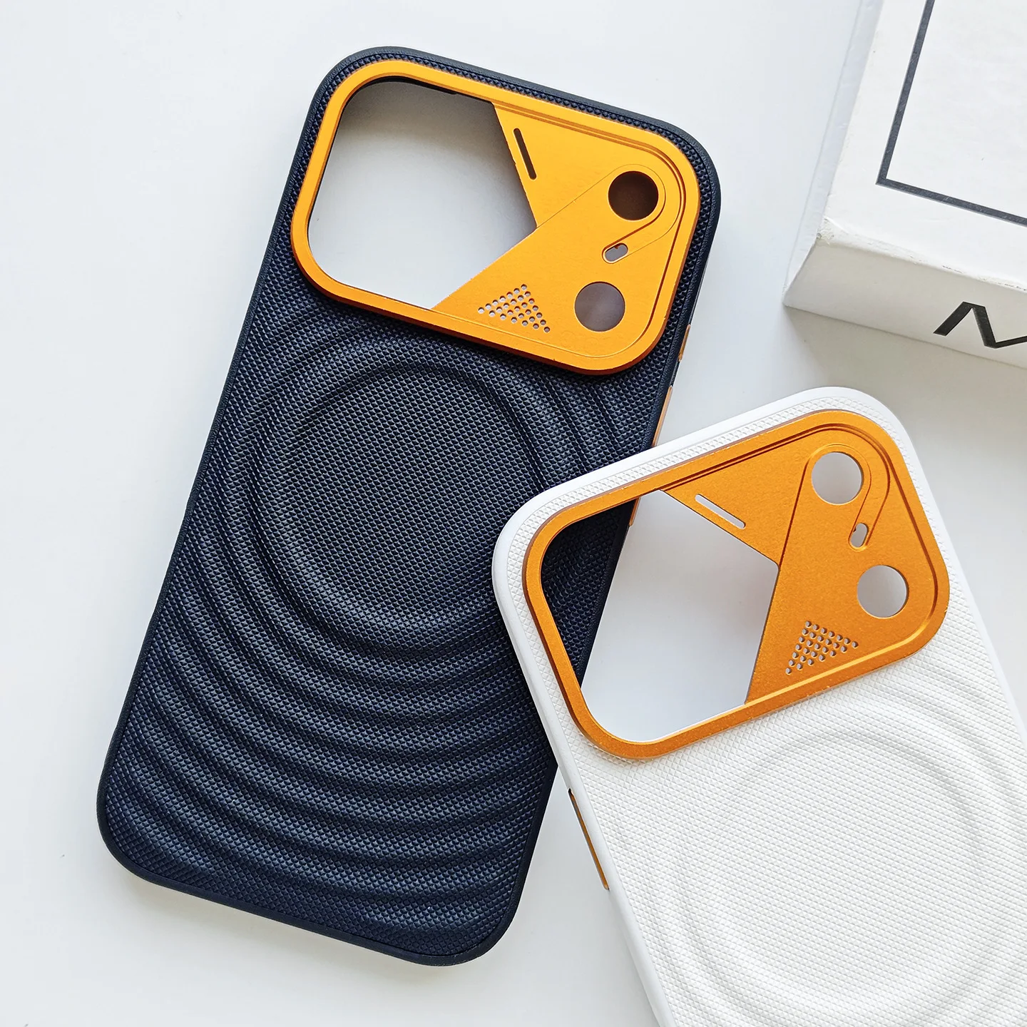 Luxury Wave Magnetic Leather Case with Wireless Charging Support