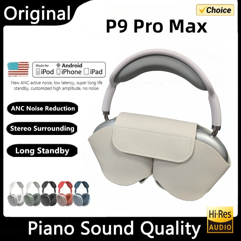 

P9 Pro Max With Case Wireless Bluetooth Headphones Noise Cancelling Headsets Stereo Sound Earphones Sports Gaming Supports TF