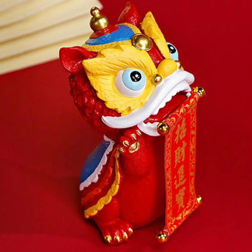 

Decorative Lion for Room Chinese New Year Dancing Lion Figurine 2024 Mascot Miniature Ornament for Wedding Car Home Decoration