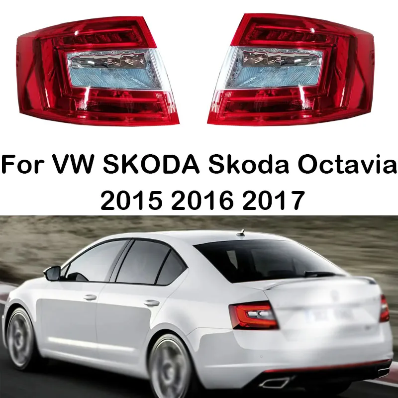 

For VW SKODA Skoda Octavia 2015 2016 2017 LED tail light Assembly Brake warning lamp housing Rear lamp assembly Taillight cover