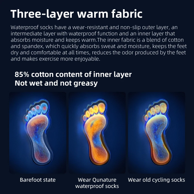 Qunature Waterproof Socks Hiking Outdoor Camping Sock Skiing Wading Winter Non-slip Riding Snow Warm Waterproof Socks thermal socks women hiking socks