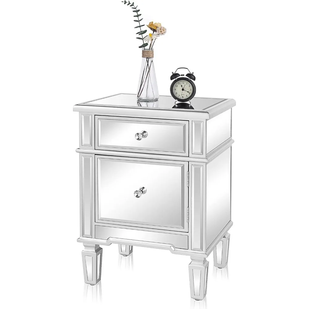 Mirrored Nightstand Cabinet 6