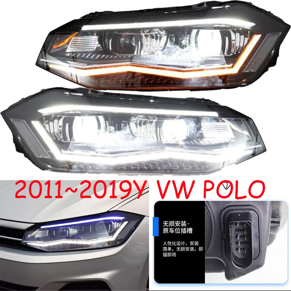 

1set car bumper headlamp VWpolo headlight 2019~2020y LED DRL car accessories HID xenon head light VWpolo front light fog