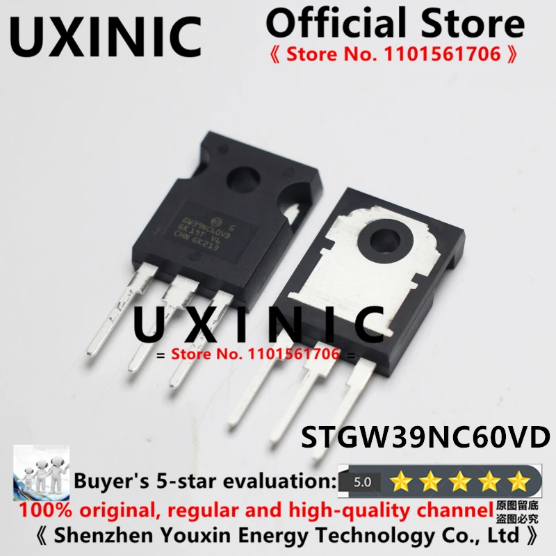 

UXINIC 100% New Imported Original STGW39NC60VD GW39NC60VD TO-247 IGBT Tube Triode 40A 600V