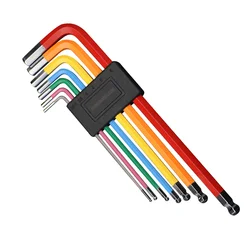 Colorful 7-Piece Hex Key Set with Flat and Ball-End Wrenches for Bike Repair (1.5-6mm) (Set)