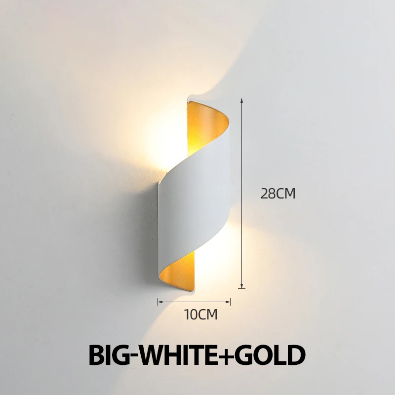 thumbnail image 1 of Lámpara de pared LED de diseño en espiral de 10 W, luces de pared para interiores, impermeable, para exteriores, moderna lámpara de pared nórdica, luz de pared para interiores, decoración del hogar, 1 of 5