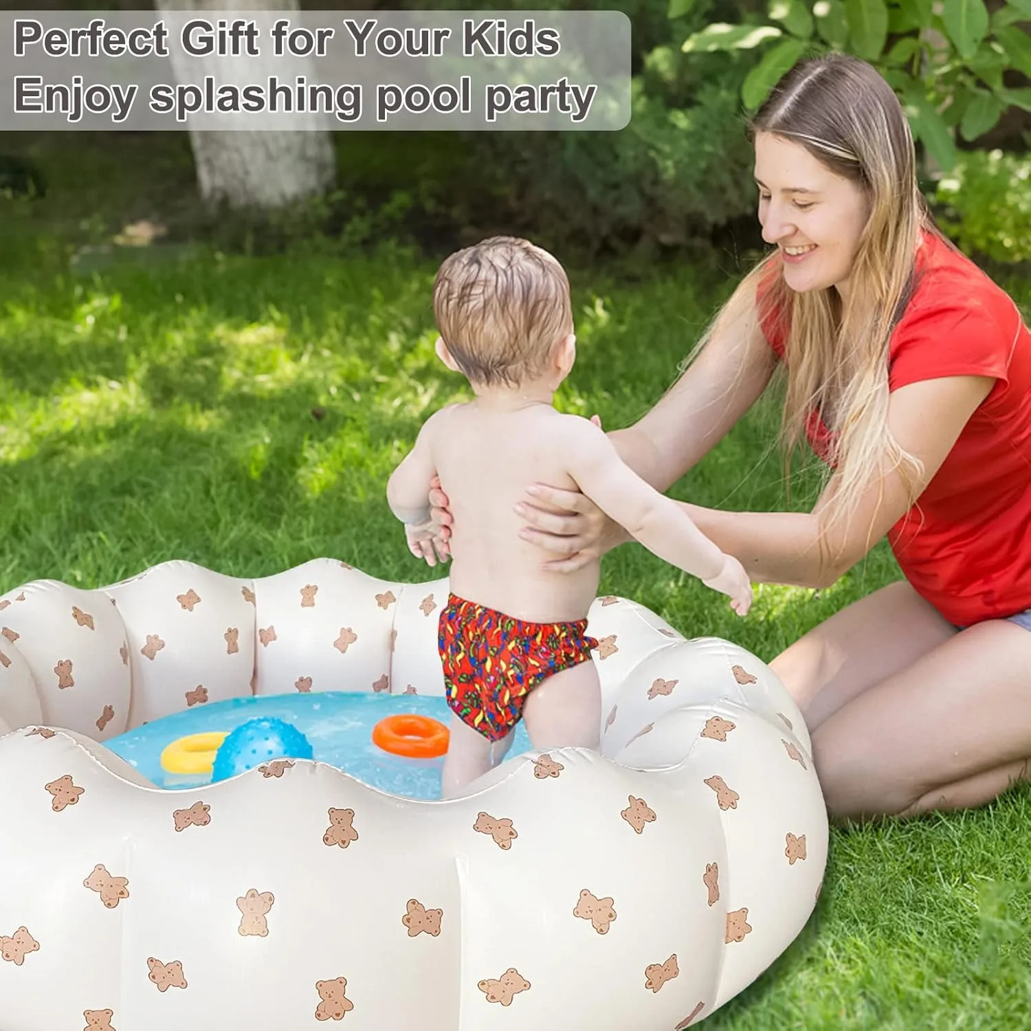 Inflatable Children's Swimming Pool Baby Summer Home Retro Inflatable Swimming Pool Family Cute Style Thickened