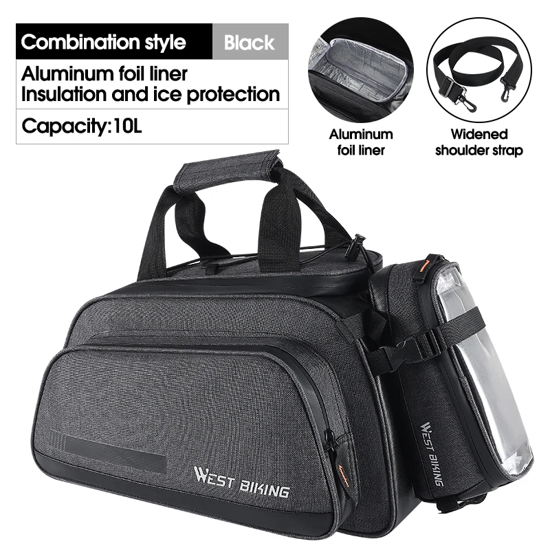 Fahrradtasche 30 L West Biking Fahrradtasche 30L  Wasserdichte  Doppeltasche Fr Gepcktrger, Schwarz