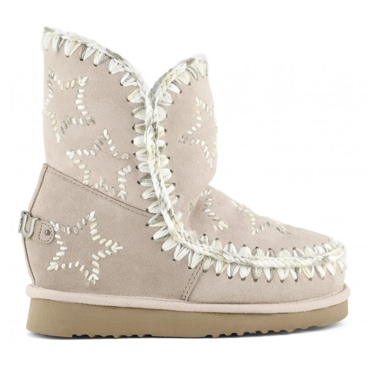 

Winter mou women snow boots Inner wedge wool embroidered stars original shoes ladies ankle boot