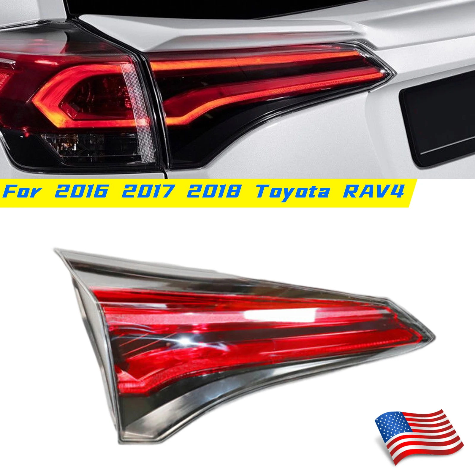 

Left Side Inner Tail Light Durable Driver Side Rear Brake Lamp Fits For 2016 2017 2018 Toyota RAV4 Tail lamp New