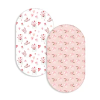 HappyFlute 2Pcs Baby Bassinet Mattress Covers Set Super Soft Elastic Design Removable Bed Cover for Infants