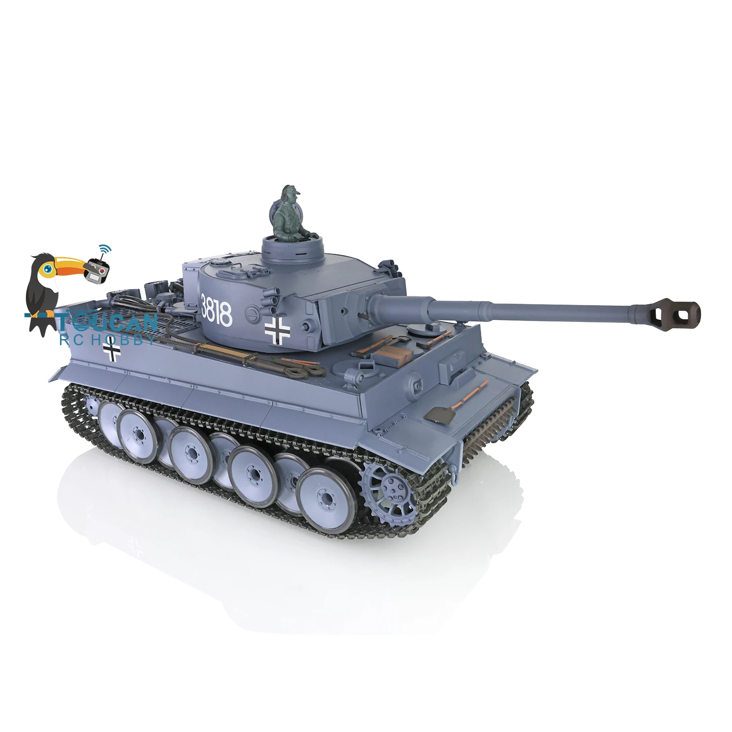 2.4Ghz Heng Long 1/16 Scale RC Tank 7.0 German Tiger I Plastic Version RTR 3818 Radio Control Battle Tanks Model Toys TH17233 3