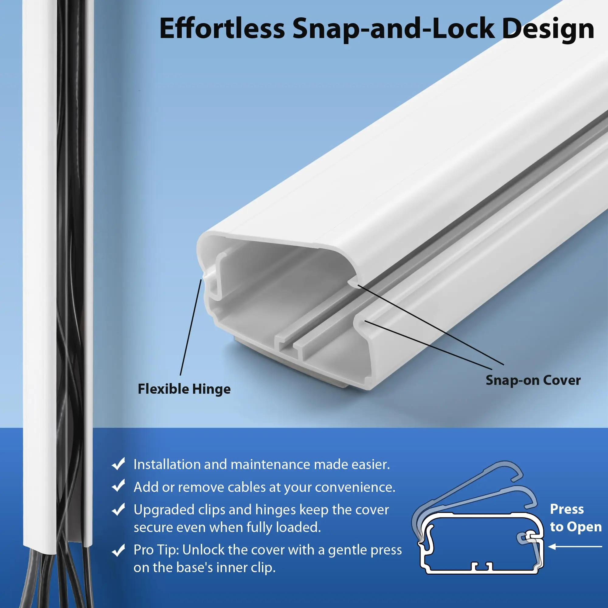 TV Cord Cover Cable Concealer Cord Hider for Wall Mounted TV Paintable Wall Cable Cover to Hide Wire 2 pcs 31.5 inch