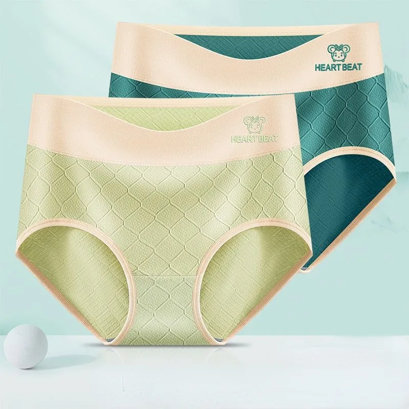 

High Grade Combed Pure Cotton Women's Underwear Antibacterial Middle Waist Buttocks Lifting Soft Breathable Triangular Panties