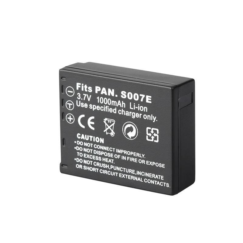 Batteries CGA-S007E Pour Appareil Photo Panasonic – Lot De 2, 1000 MAh, Compatible Lumix TZ1 à TZ50