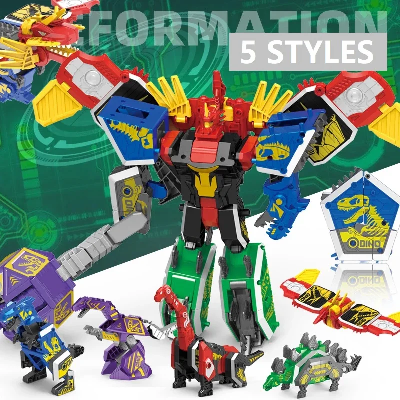 

Power Assembling Educational Toys 3D Math Transformation Robot Dinosaur Puzzle Ranger Animals Boy Toy for Kids