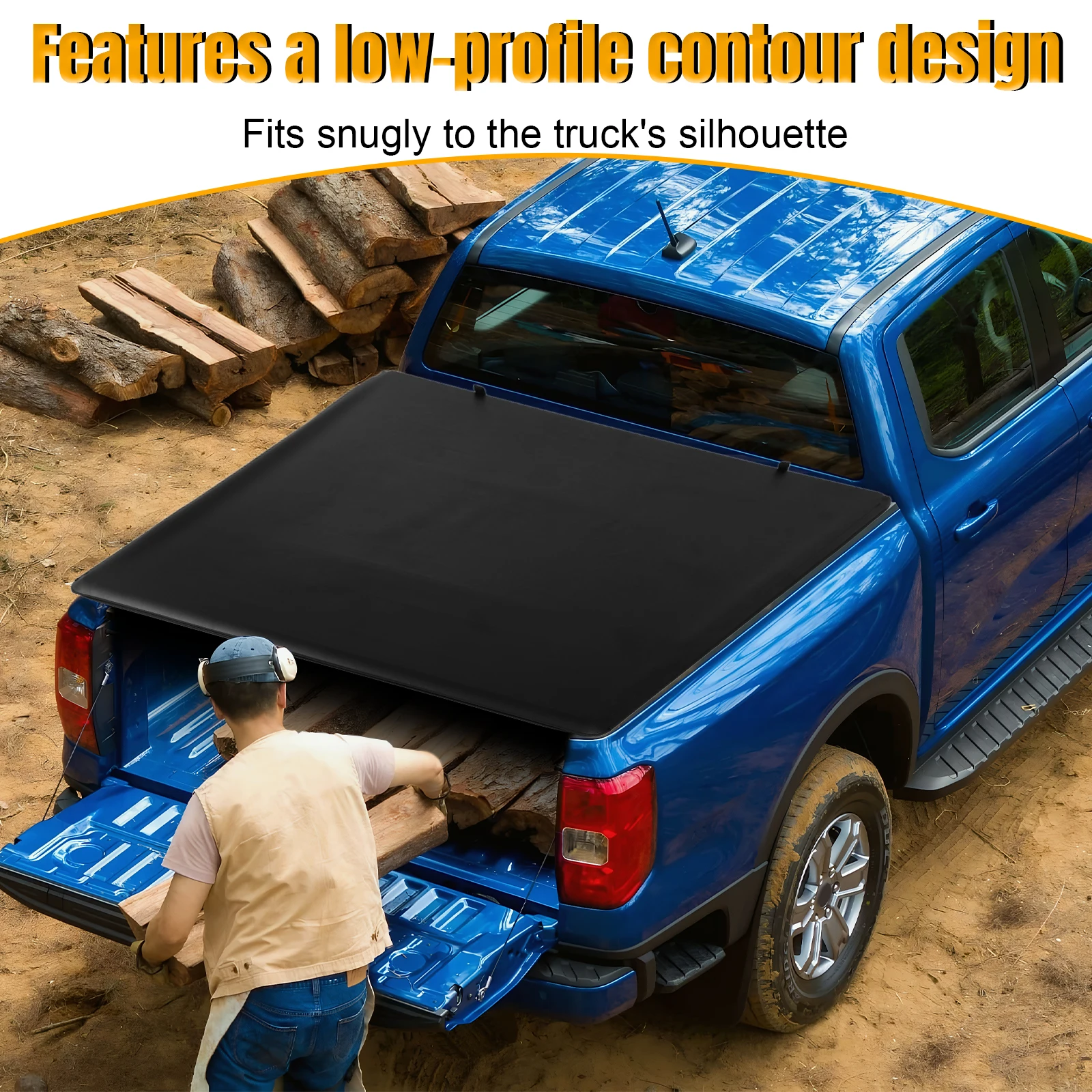 For Ford Ranger 5 Ft Pull-Lock-Go Tonneau Cover Multi-Purpose Retractable Hard Tonneau Cover Wear Resist Dual T-Slot Rear Cover