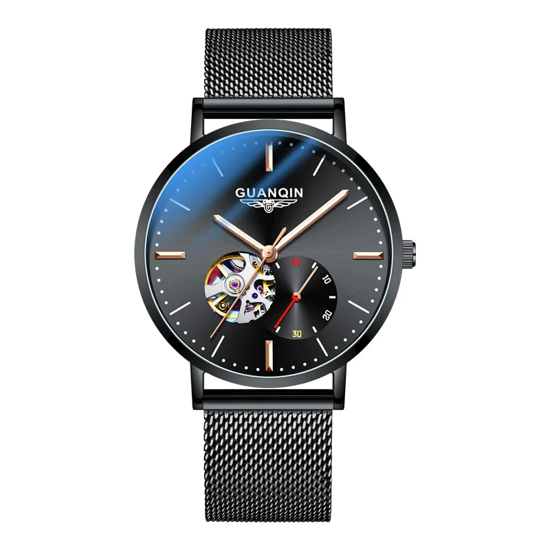 HEMUDU Men Tourbillon Movement Mechanical Business Casual Watches Sapphire Mirror Mechanical Skeleton Waterproof Watch Clock