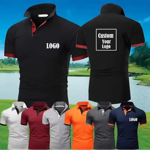 Polo personnalisé avec logo, T-shirt décontracté pour homme, mode été, vêtements de sport, coupe ajustée, imprimés recto-verso, S~5XL 2026 1