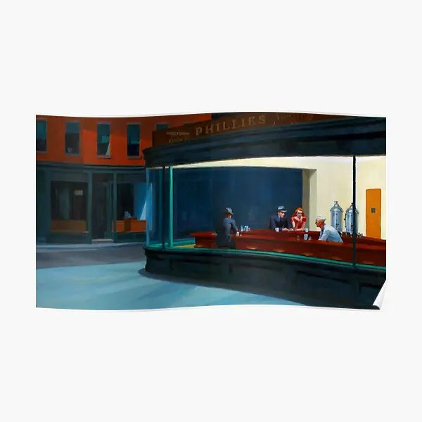Nighthawks By Edward Hopper 1942 Poster Room Print Decor Pittura Immagine Murale Decorazione Home Art Divertente Parete Moderna Senza Cornice