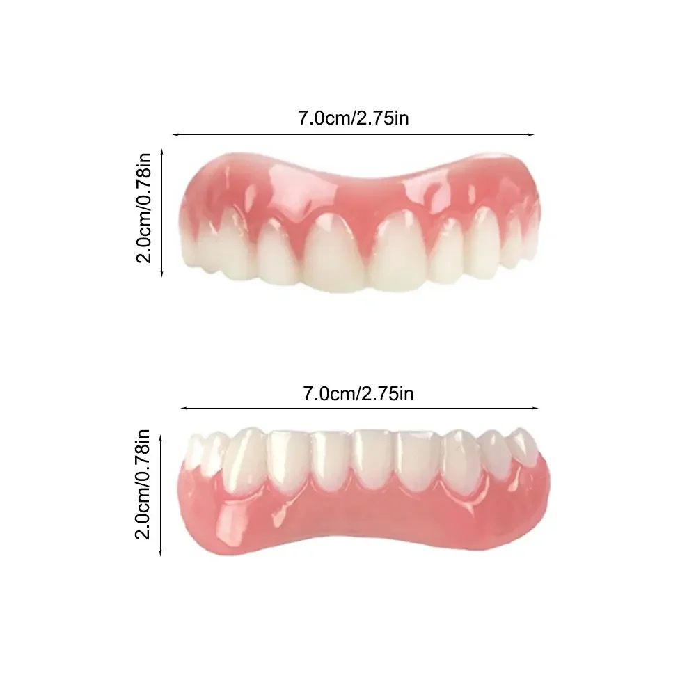 Silicone Upper/Lower False Teeth Perfect Laugh Veneers Dentures Paste Oral Hygiene Tools Fake Teeth Instant Smile Cosmetic