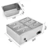VEVOR  Electric Catering Food Warmer Steam Table 2 3 4 6 Pan Stainless Steel Adjustable Temperature Buffet Restaurant Commercial 6