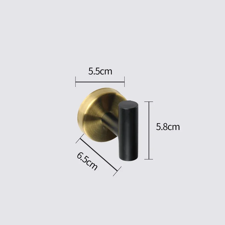 Description Picture 2 of itemBlack and Gold Stainless Steel Bathroom Hardware set Towel Bar Toilet Paper Holder Clothes Hook Bathroom Roll Towel Rack Ring
