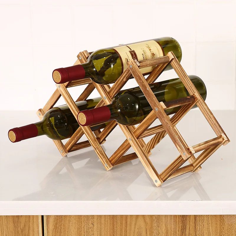 Wine Rack Wooden Wine Bottle Holders Creative Practical Collapsible Decorative Cabinet Display Storage Racks wine rack