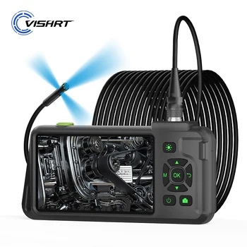 5'' IPS Industrial Endoscope Camera 1080P HD Split Design Waterproof Autofocus Camera 5.0MP for Car Sewer Check 15m Rigid Cable 1