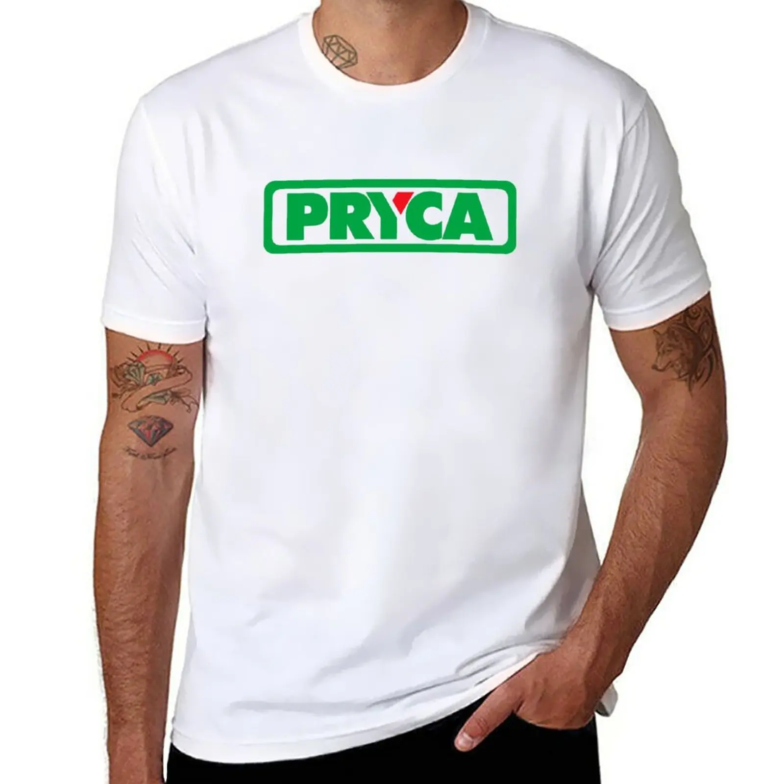 Camiseta Pryca de gran tamaño para hombre, ropa de verano, paquete, novedad