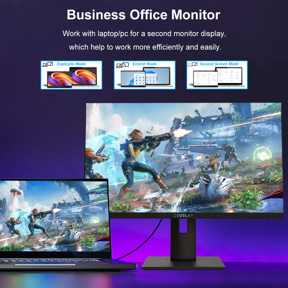 Zeuslap QHD ӿ IPS  LED Ʈ TV ý, PC ǻ  ӿ Ŀ , 27 ġ, 2K, 165Hz