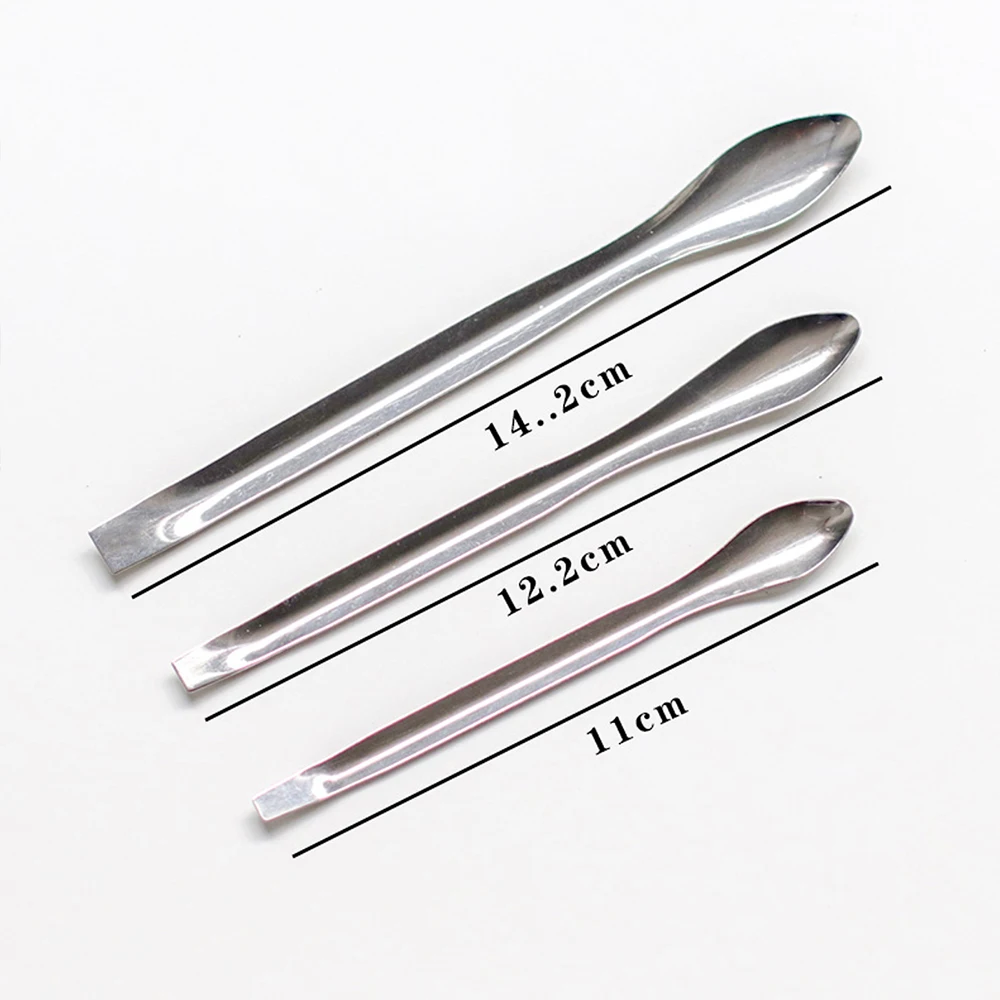 Lab Spoon Spatula 3Pcs Stainless Steel Lab Spoon Spatula DIY Aromatherapy Gypsum Powder Mixing Measuring Candle Casting Tools