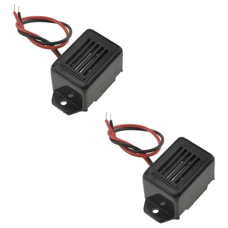 A99E-12V 전자 버저 경고 400Hz 연속 피에조 사이렌, 보안 경적용 충분히 큰 비프음, 와이어 설치, 2개