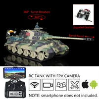 1/16 HENG LONG 7.0 Plastic FPV King Tiger RC Tank 3888A 360° Turret Barrel Recoil For Boys Machine Gun BB Pellet Gifts TH17522 1